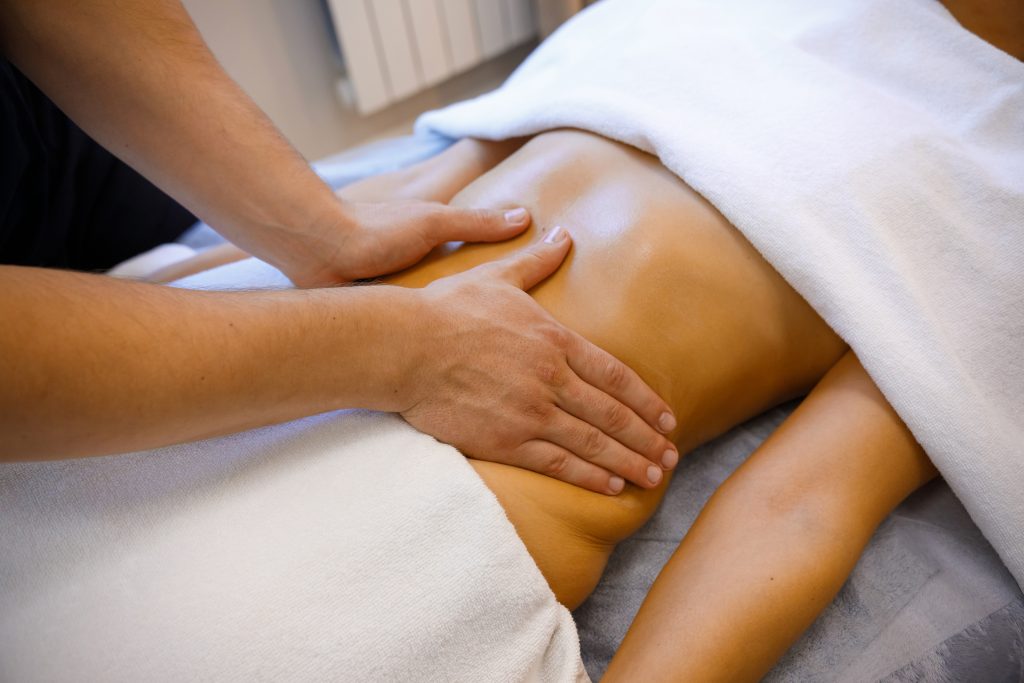 brazilian lymphatic drainage massage on stomach area