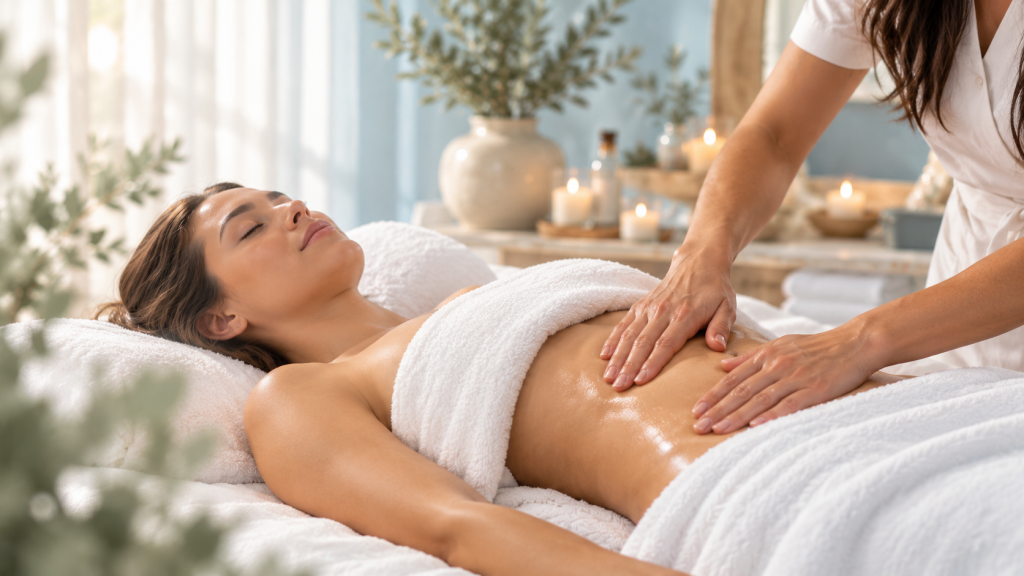 Manual lymphatic drainage treatment at Healing Waters Wellness in Huntington Beach